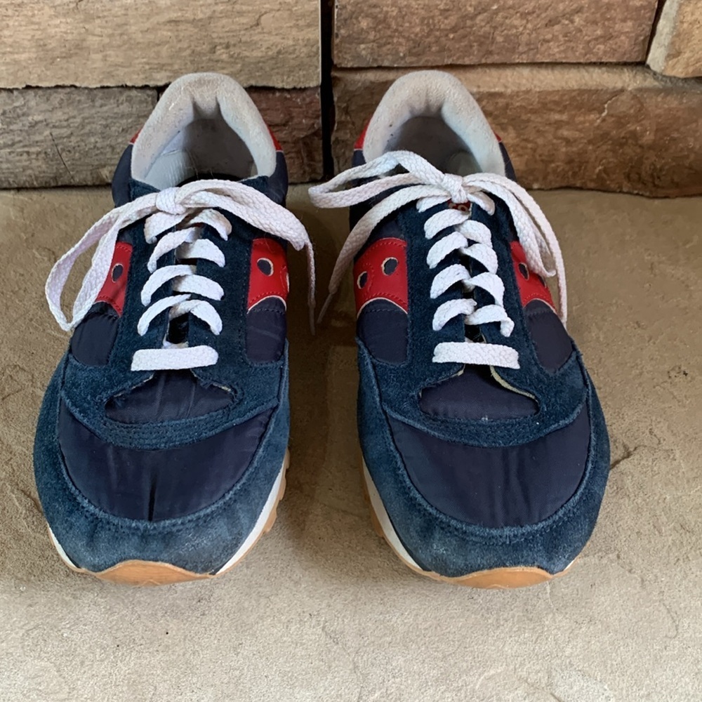 Saucony sz 7(M) 9 (W)Jazz Low Pro blue and red sneakers - Picture 2 of 13